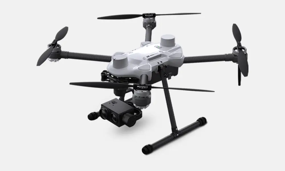 cyberone drone in black and grey coloured has placed on white floor and background